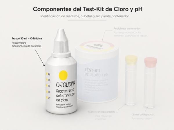 Reactivo de repuesto de 30 ml, para cloro total, MAK